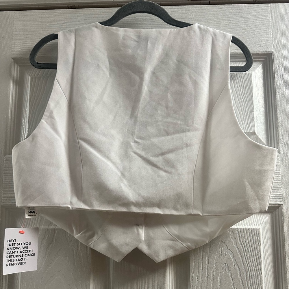 🆕 ASOS DESIGN Cropped Button Down Vest Size 12 - Picture 7 of 12